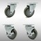 Service Caster 4 Inch SS Gray Polyurethane Swivel Top Plate Caster Set with 2 Brakes SCC SCC-SS20S414-PPUB-2-TLB-2 - alternate 1